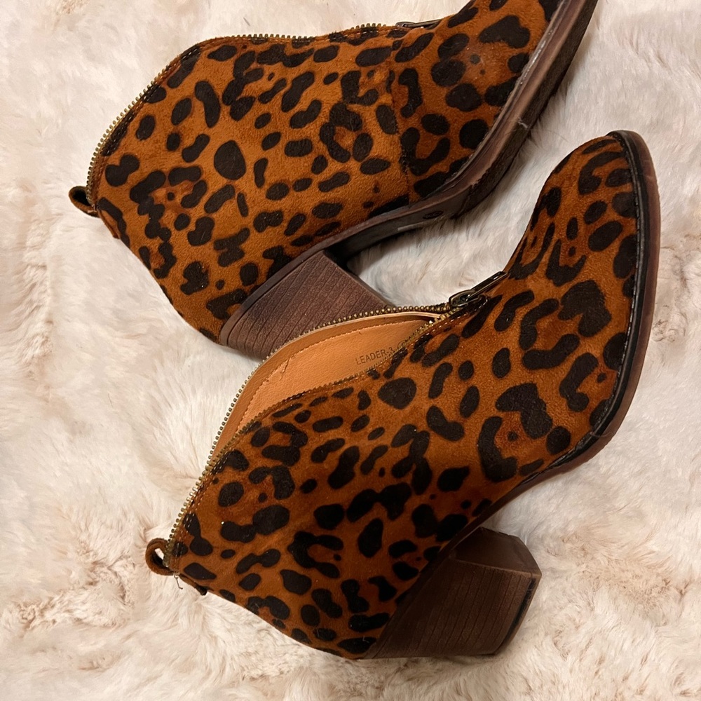 Leopard print booties
